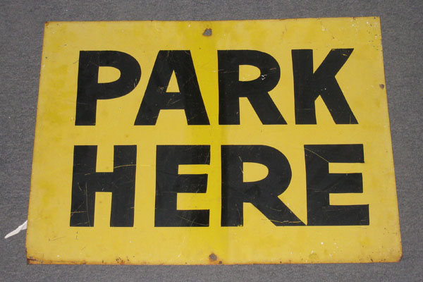 Sign-Park Here, stock number S-1460