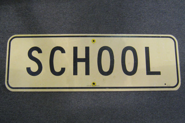 Sign-School Sign, stock number S-1467