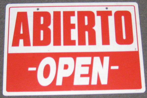 Sign-Abierto/Open- Cerrado-Closed, stock number S-1490