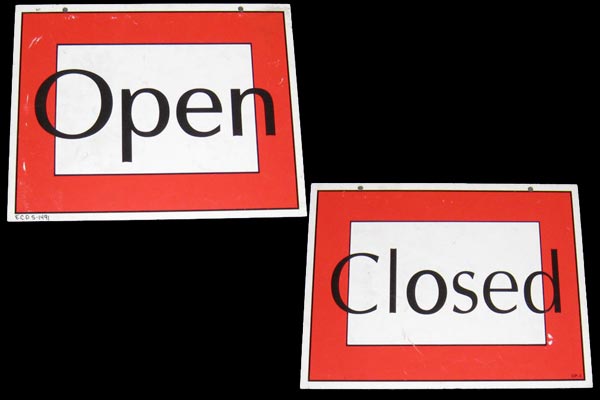 Sign-Open/Closed, stock number S-1491