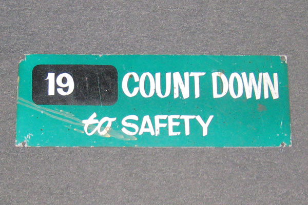Sign-19__ Count Down To Safety, stock number S-1496
