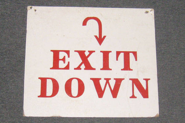 Sign-Exit Down, stock number S-1514