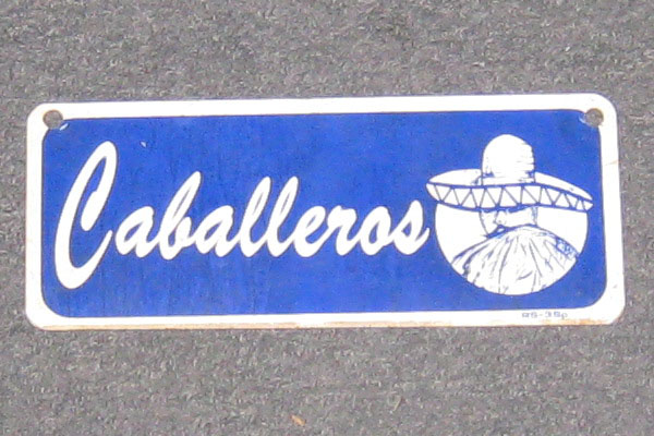 Sign-Spanish-Caballeros, stock number S-1569