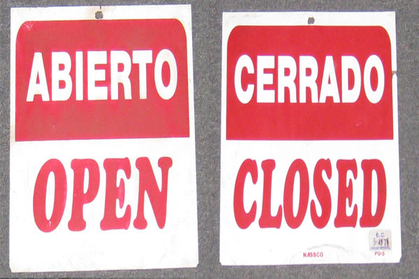 Sign-Abierto/Open - Closed/ Cerrado, stock number S-1578