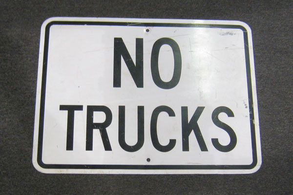 Sign-No Trucks, stock number S-1628