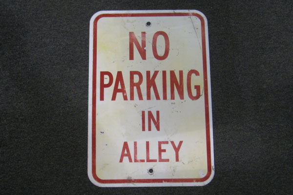 Sign-No Parking In Alley, stock number S-1640