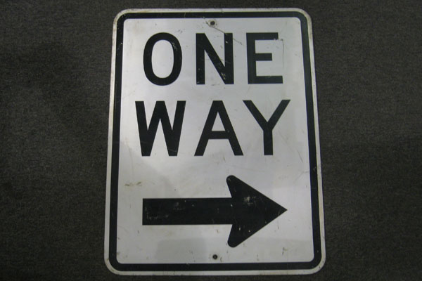 Sign-ONE WAY --->, stock number S-1643