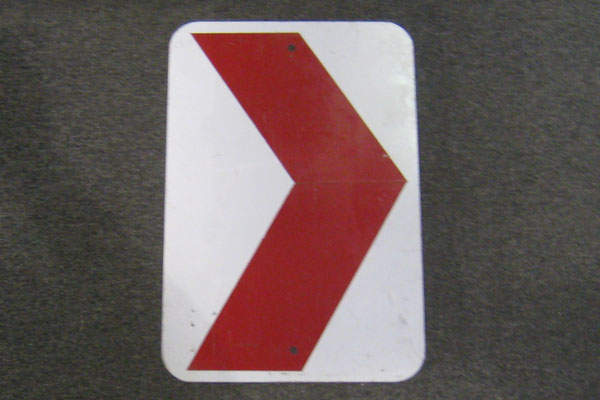 Sign-> chevron, stock number S-1665