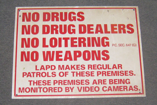 Sign-No Drugs, stock number S-1670