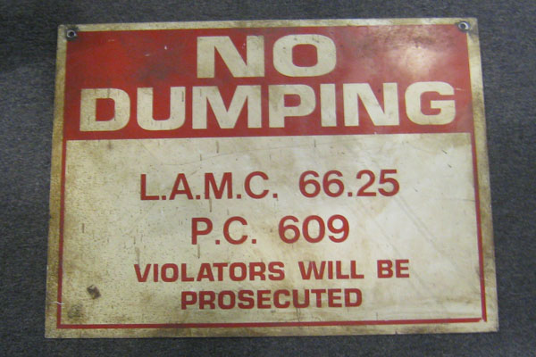 Sign-No Dumping- E.A.M.O. 66 ..., stock number S-1671