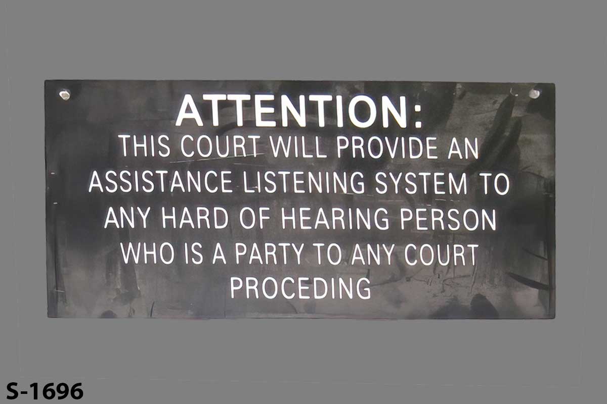 Sign-Attention: This Court Will Provide An Assistance Listening System To Any, stock number S-1696