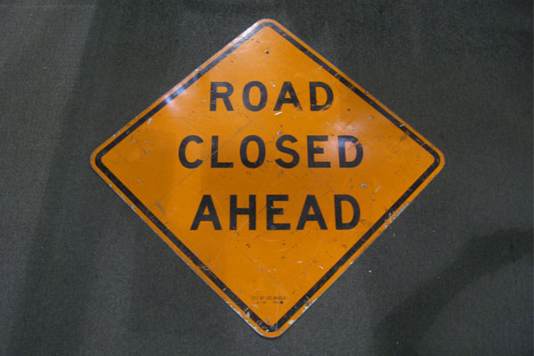 Sign-Road Closed Ahead, stock number S-1714