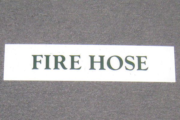 Sign-Fire Hose, stock number S-1807