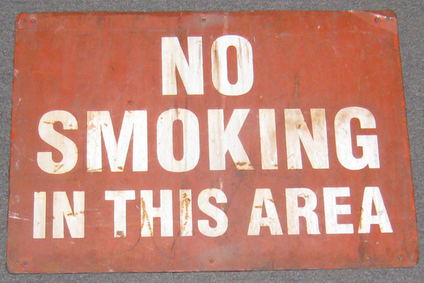 Sign-No Smoking In This Area, stock number S-1855
