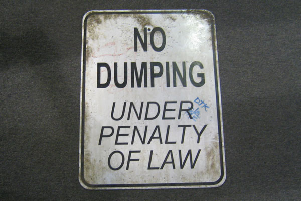 Sign-No Dumping Under Penalty Of Law, stock number S-1863