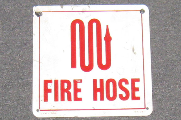Sign-Fire Hose, stock number S-1945