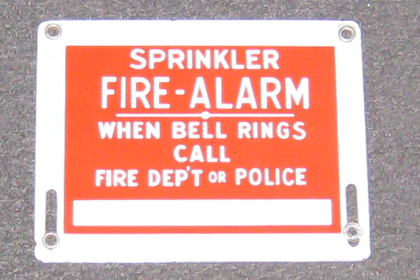 Sign-Sprinkler Fire Alarm - When Bell Rings..., stock number S-1995