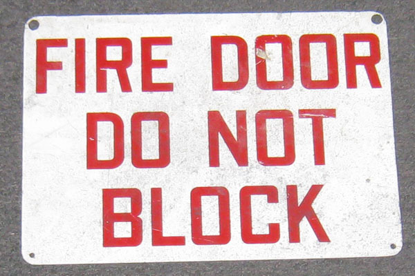 Sign-Fire Door Do Not Block, stock number S-2010