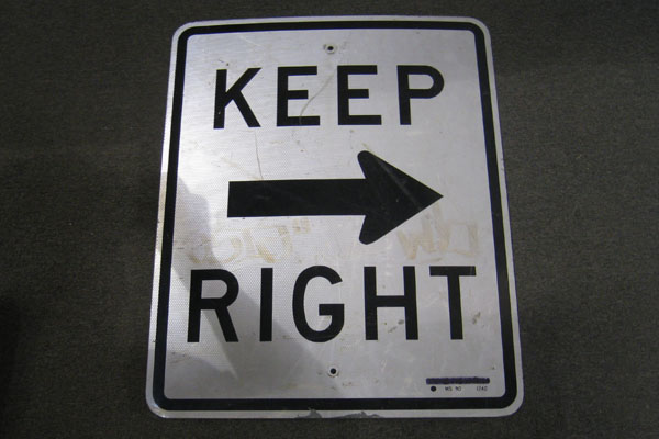 Sign-Keep Right -->, stock number S-2090