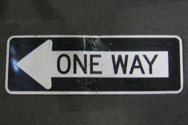Sign-ONE WAY, stock number S-2096