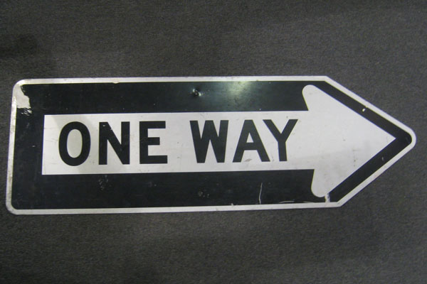 Sign-ONE WAY --->, stock number S-2098