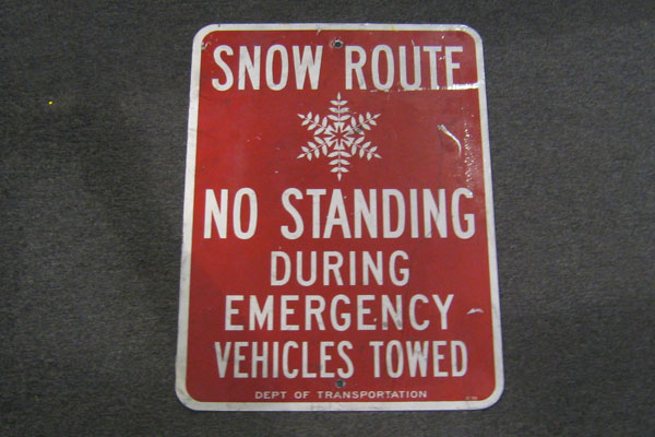 Sign-Snow Route No Standing During Emergency Vehicles Towed, stock number S-2114