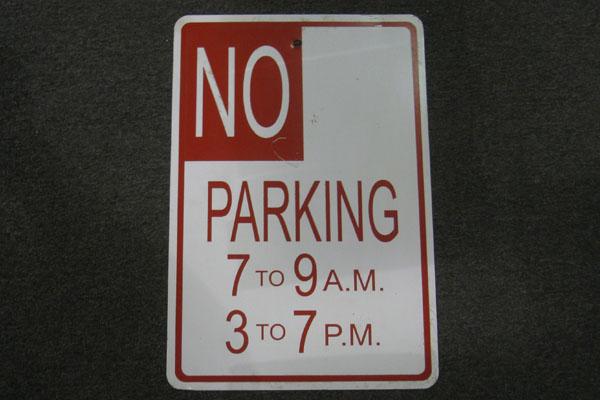 Sign-No Parking 7 to 9 AM - 3 to 7 PM, stock number S-2116