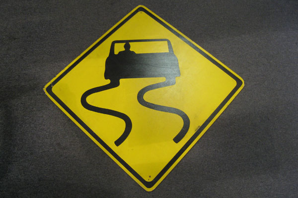 Sign-Symbol of Car Sliding, stock number S-2119