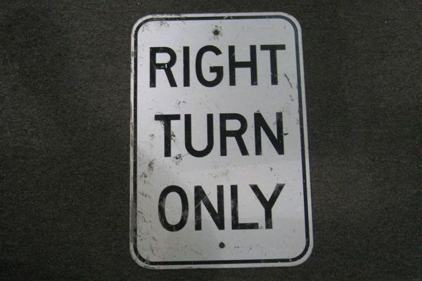 Sign-Right Turn Only, stock number S-2120