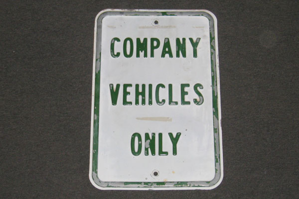 Sign-Company Vehicles Only, stock number S-2129