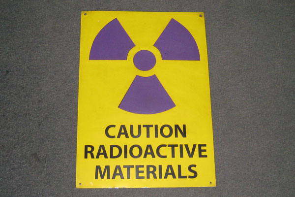 Sign-Radioactive materials, stock number S-2158