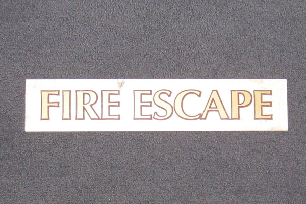 Sign-Fire Escape, stock number S-2221