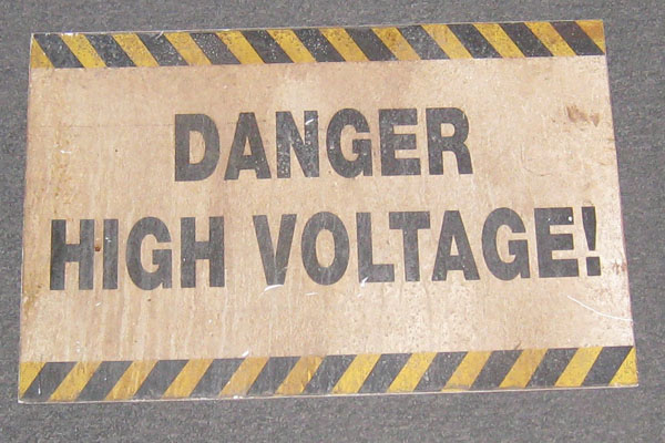 Sign-Danger High Voltage, stock number S-2227
