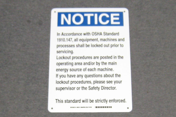 Sign-Notice, stock number S-2256