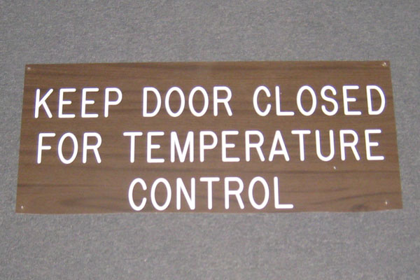 Sign-Keep Door Closed For Temperature Control, stock number S-2287