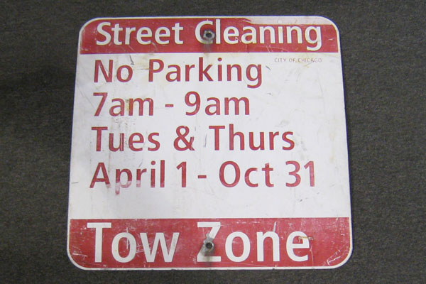 Sign-Street Cleaning No Parking, stock number S-2301