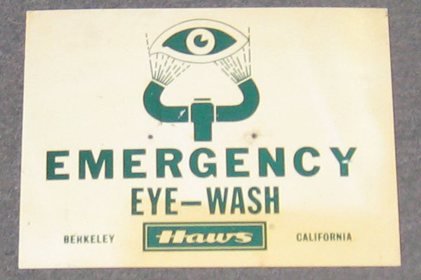Sign-Emergency Eye Wash, stock number S-2317