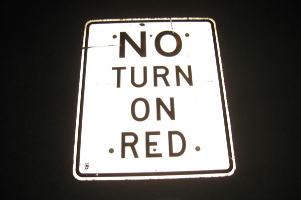 Sign-No Turn On Red, stock number S-2328