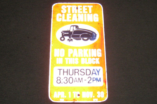 Sign-Street Cleaning No Parking In This Block Thursday 8:30AM - 2PM APR 1 to, stock number S-2329