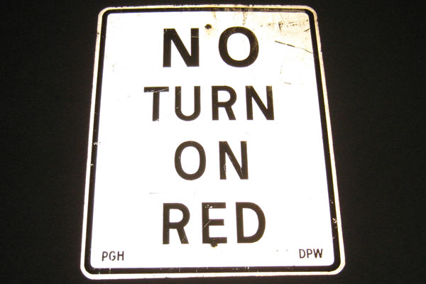 Sign-No Turn On Red, stock number S-2332
