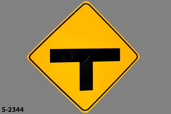 Sign-"T" intersection, stock number S-2344