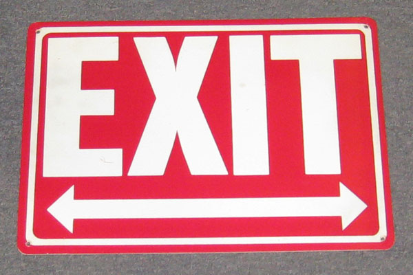 Sign-Exit <--->, stock number S-2392