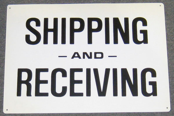Sign-Shipping & Receiving, stock number S-2400
