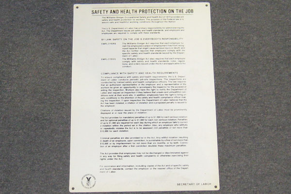 Sign-Safety + Health Protection On Job, stock number S-2426