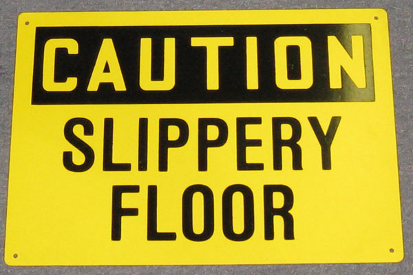 Sign-Caution Slippery Floor, stock number S-2442