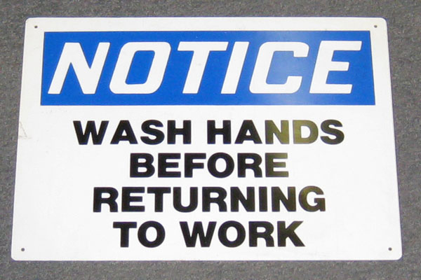 Sign-Notice Wash Hands Before Returning To Work, stock number S-2454