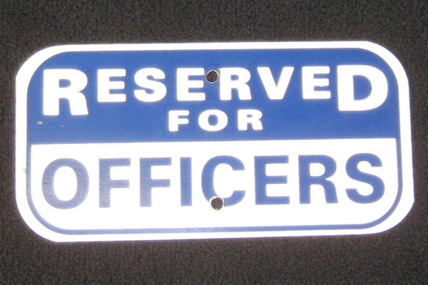 Sign-Reserved for officers, stock number S-2467