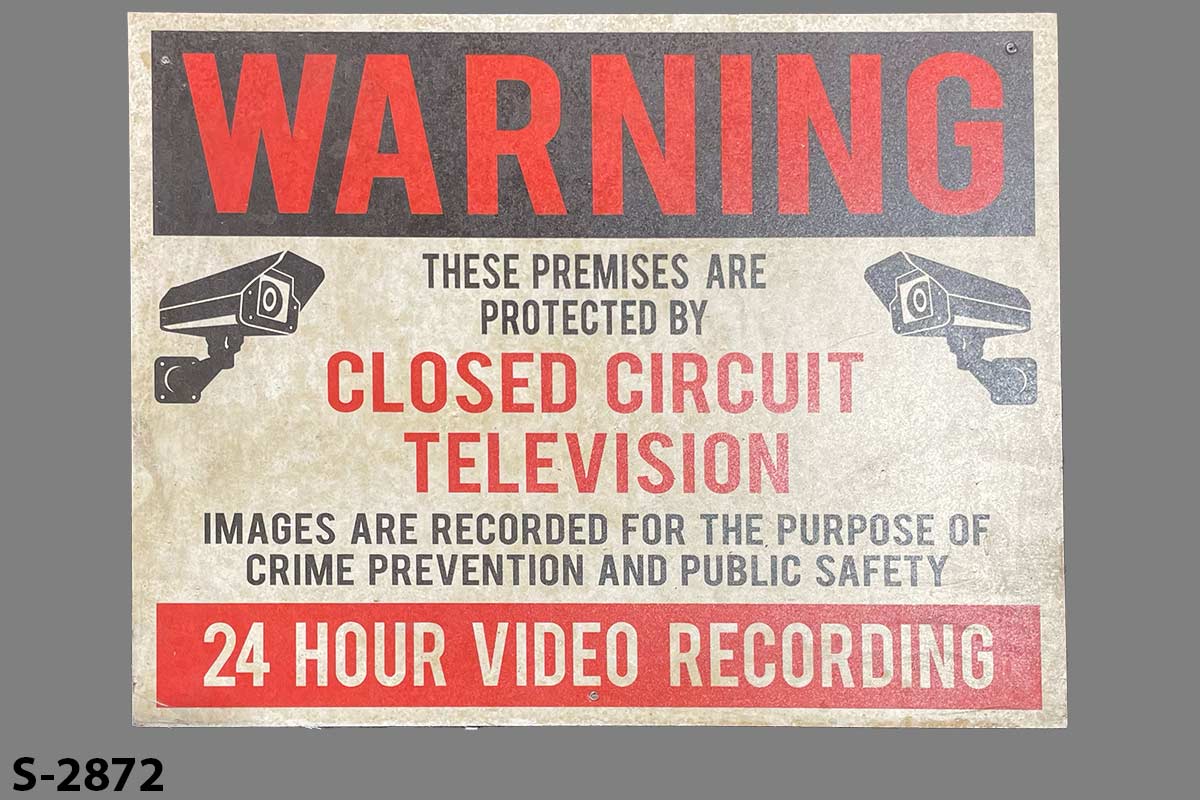 Sign-Warning-Protected By CC Television-24 Hour Recording, stock number S-2872