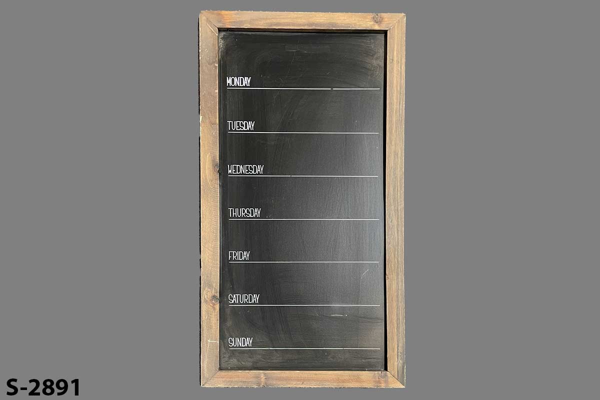 Sign-Chalkboard in wood frame, stock number S-2891