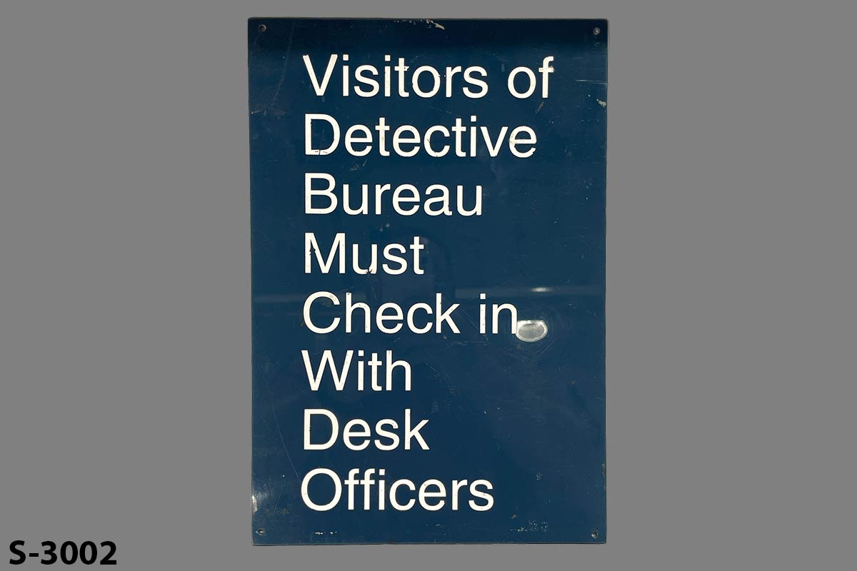 Sign-Visitors Of Detective Bureau Must Check In With Desk Officers, stock number S-3002